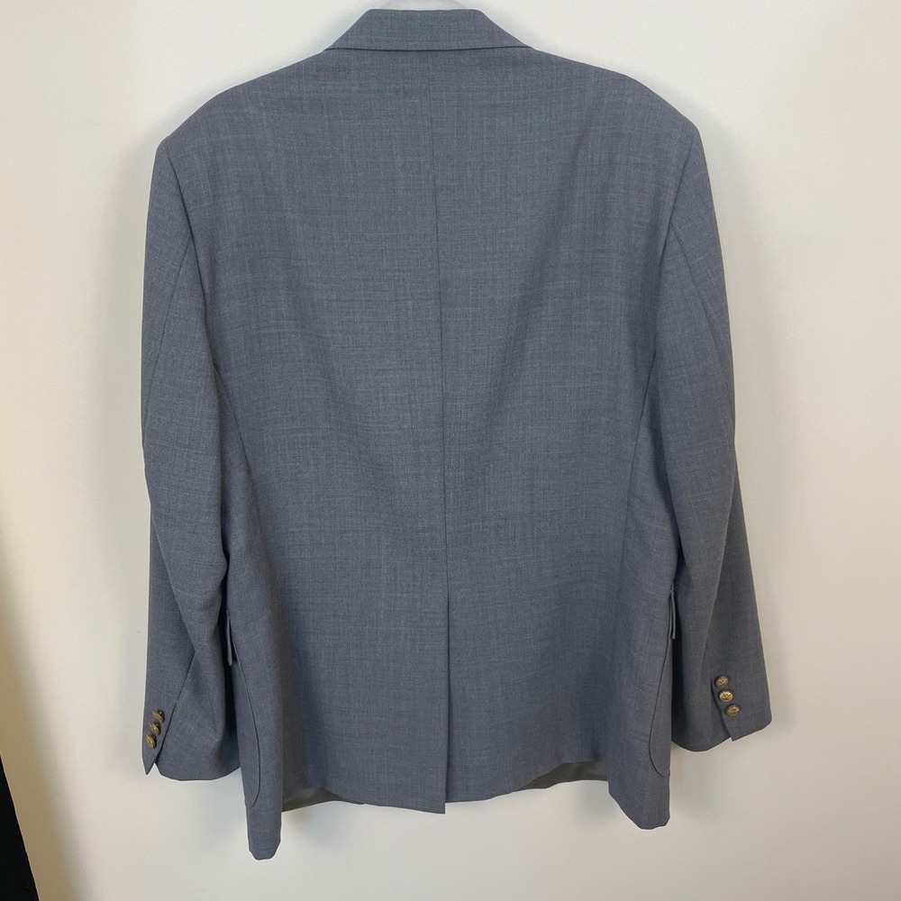 London Fog Mens Blazer 44R Gray Two Button Gold Accents Classic Made‎ in USA - Picture 11 of 11